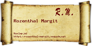 Rozenthal Margit névjegykártya